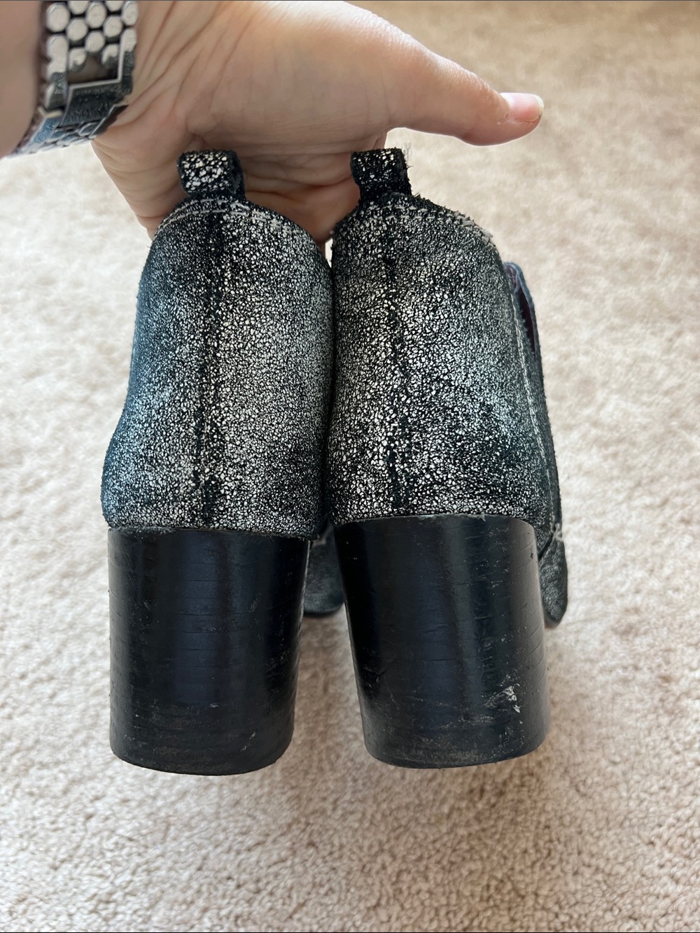 Report Signature Toby Leather Block-Heel Steel-toe Ankle Boots - Picture 5 of 9